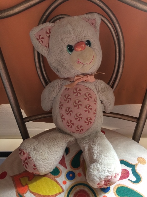 Peppermint stuffed cat