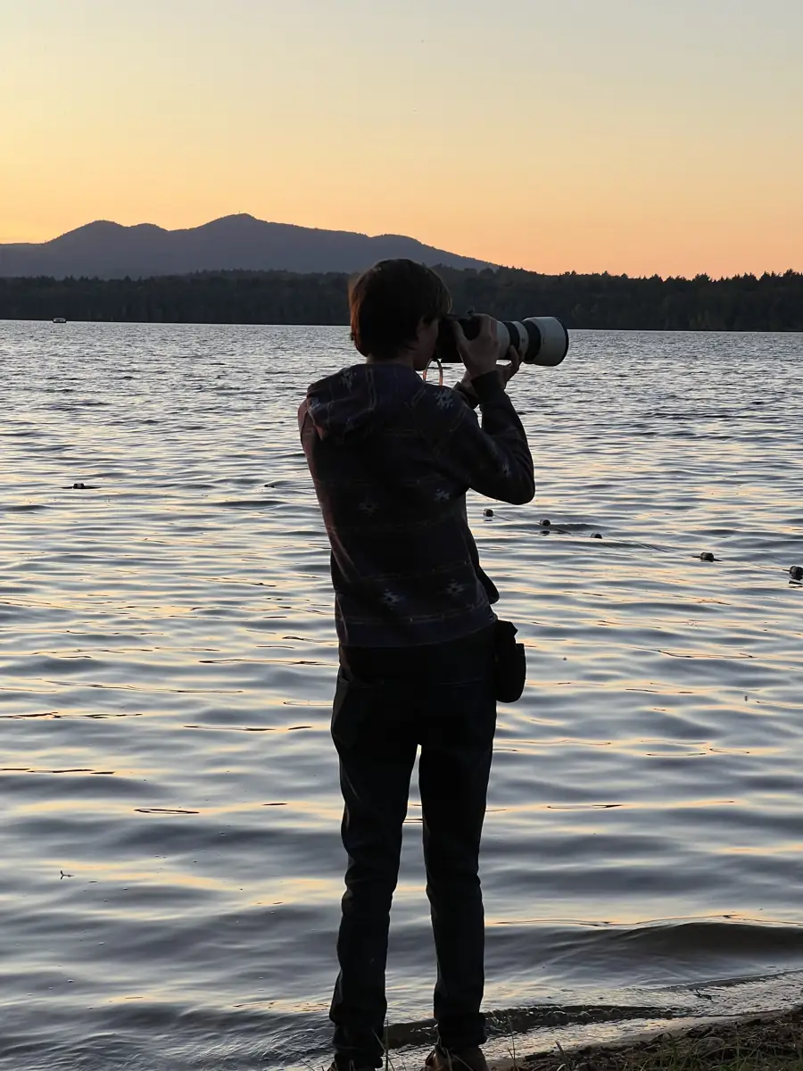 Yurgen Hohmeyer taking photos at sunset.