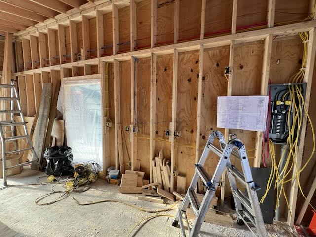 Electrical rough-in during the build out.