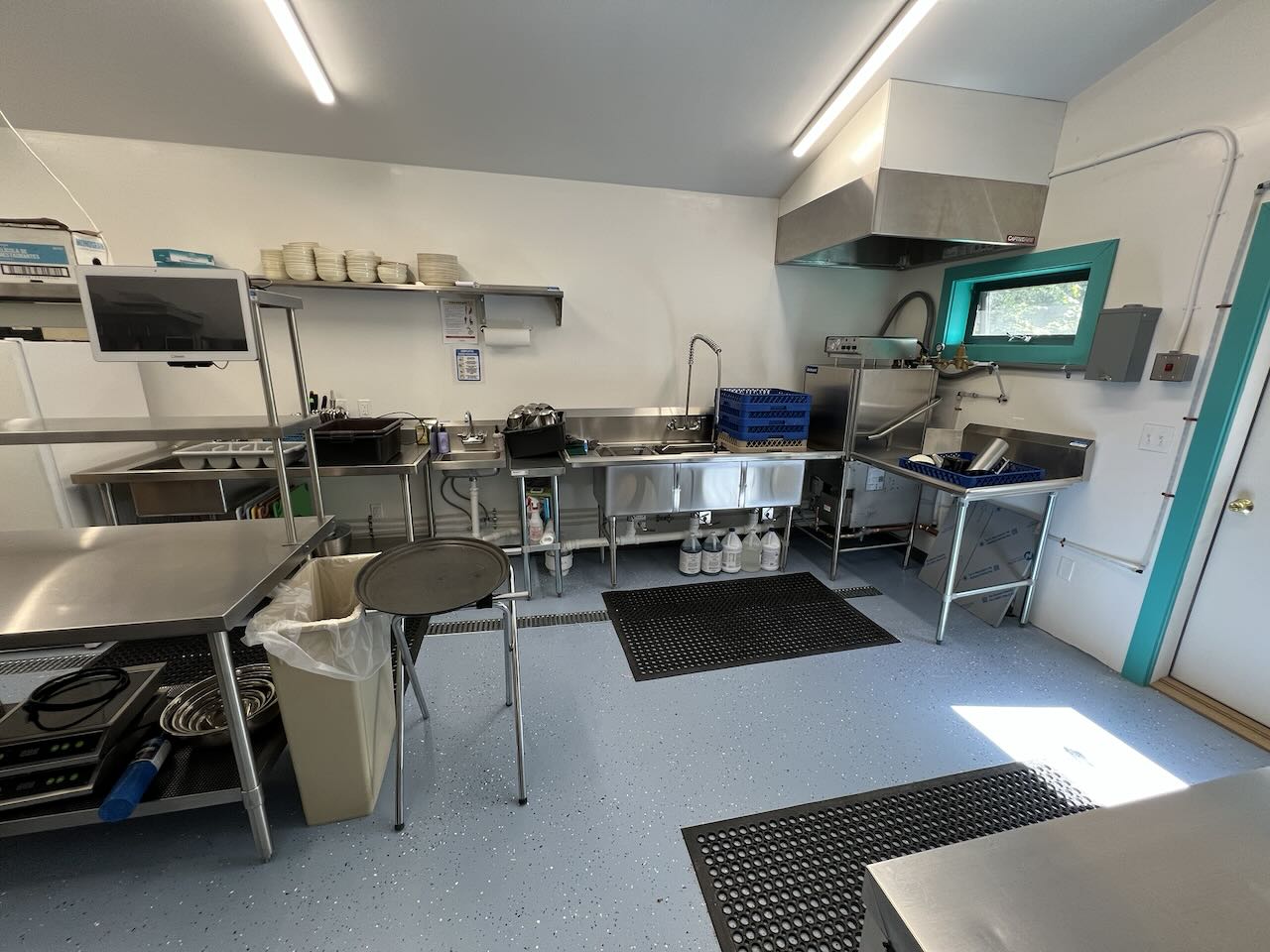 Interior of the commercial kitchen after completion.