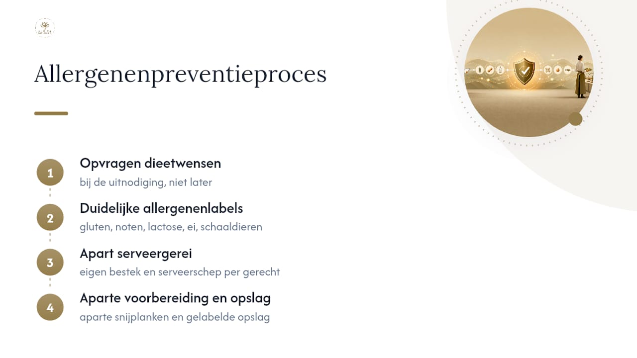 Vierstappenplan voor allergenenbeheer bij buffet