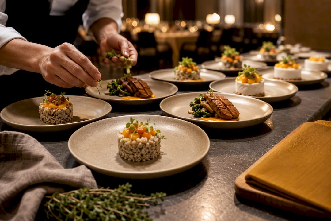 Kleine veganistische gerechtjes voor een walking dinner