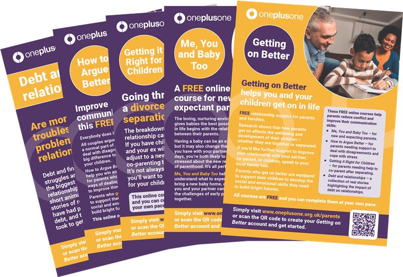 Oneplusone course flyers.