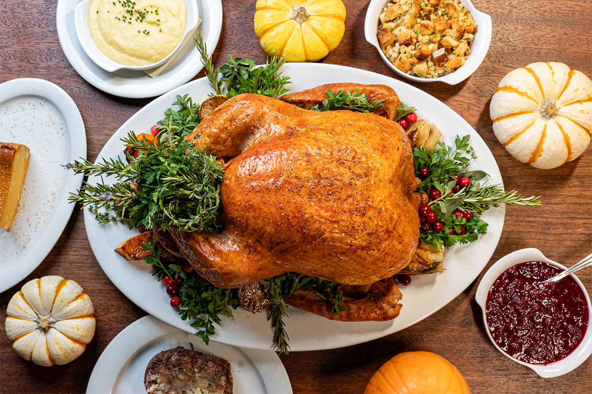 Thanksgiving dinner spread