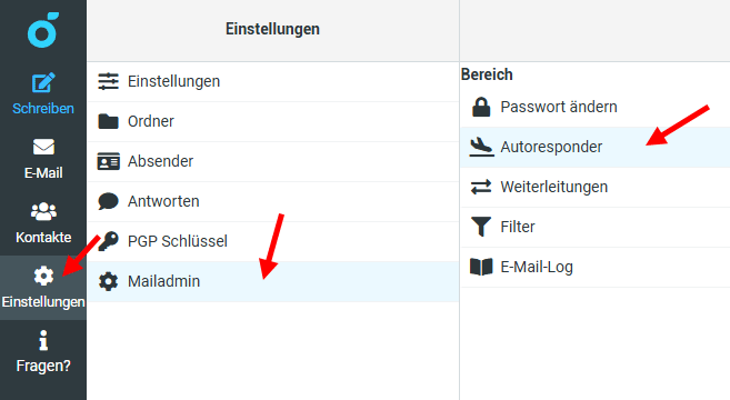 Screenshot vom Webmail