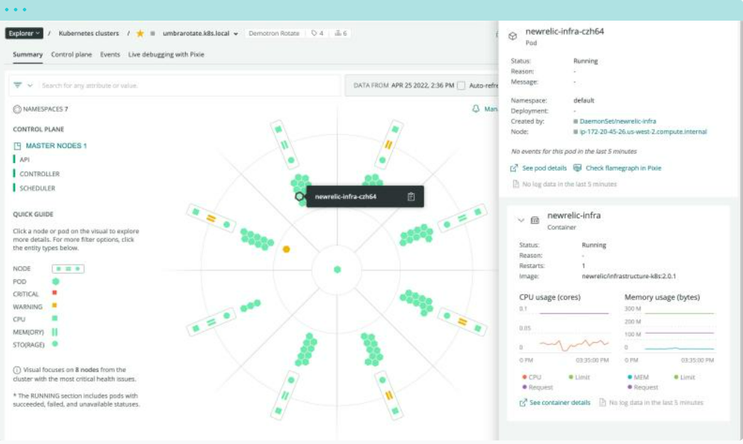 New Relic dashboard