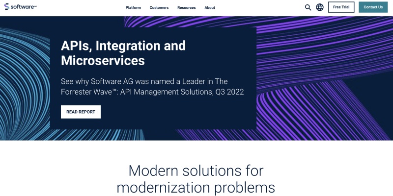 Software AG webMethods.io website home page