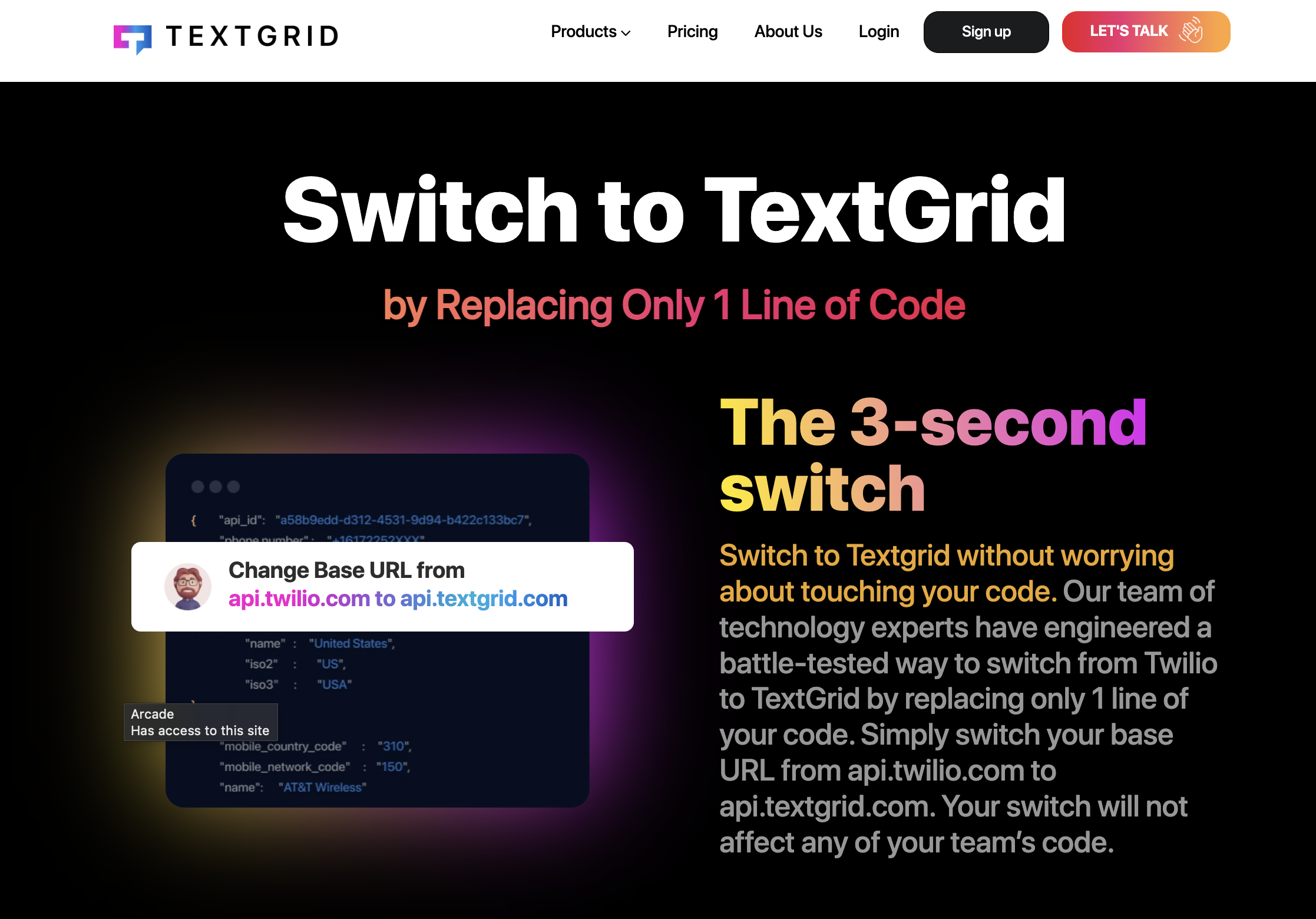 TextGrid landing page
