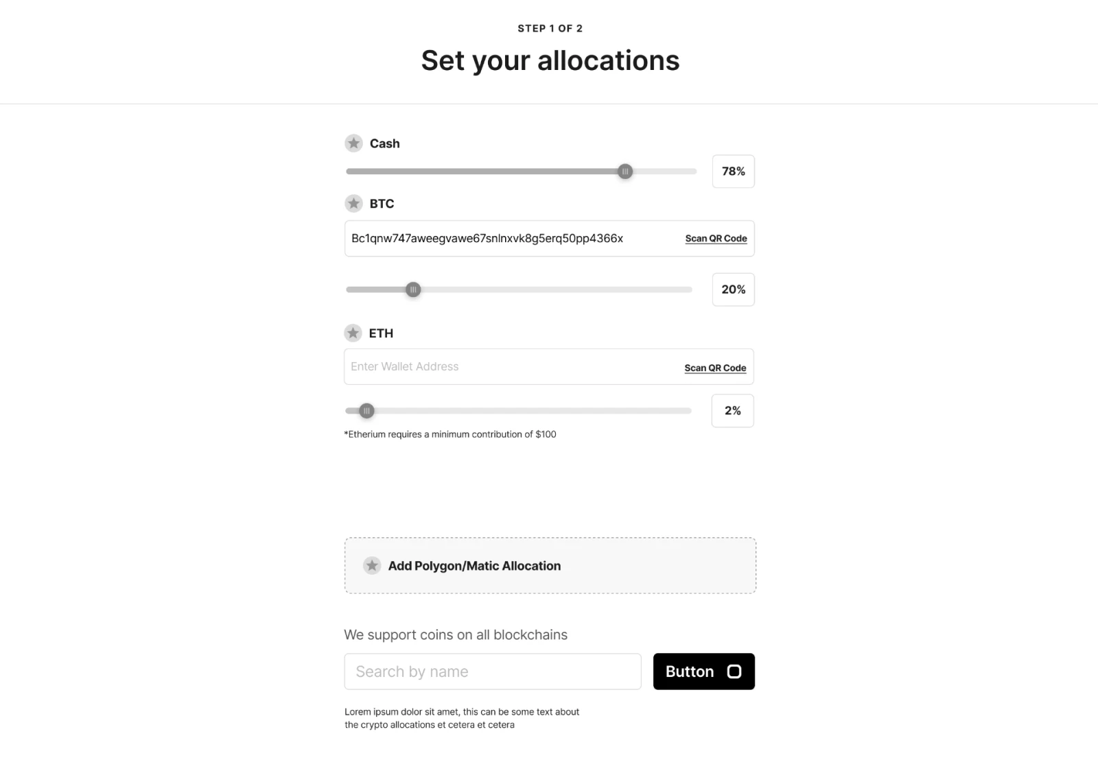 Percentage Allocations
