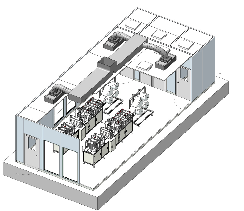 ISO 8 with HVAC unit or FFU system. Built on Nicomac walk on ceiling