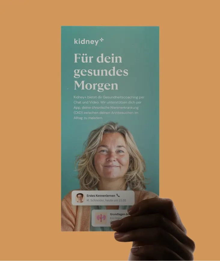 Kidney+ – Branding for telecare offering for early-stage chronic kidney disease patients – Leaflet