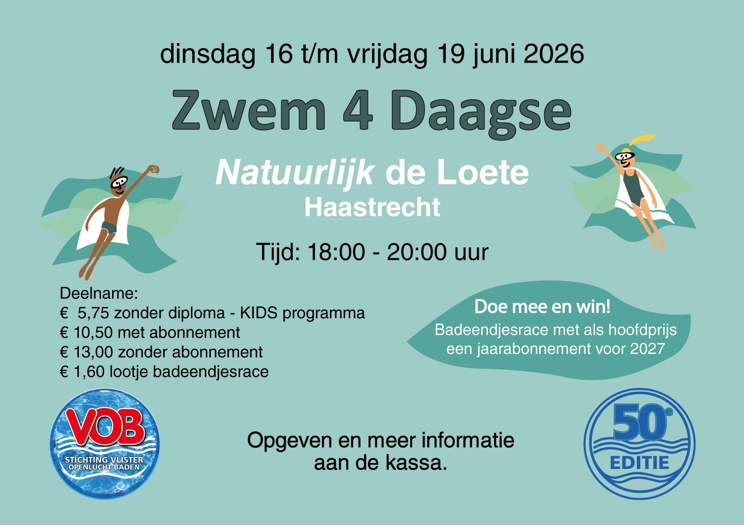 Zwemvierdaagse bij Natuurlijk De Loete