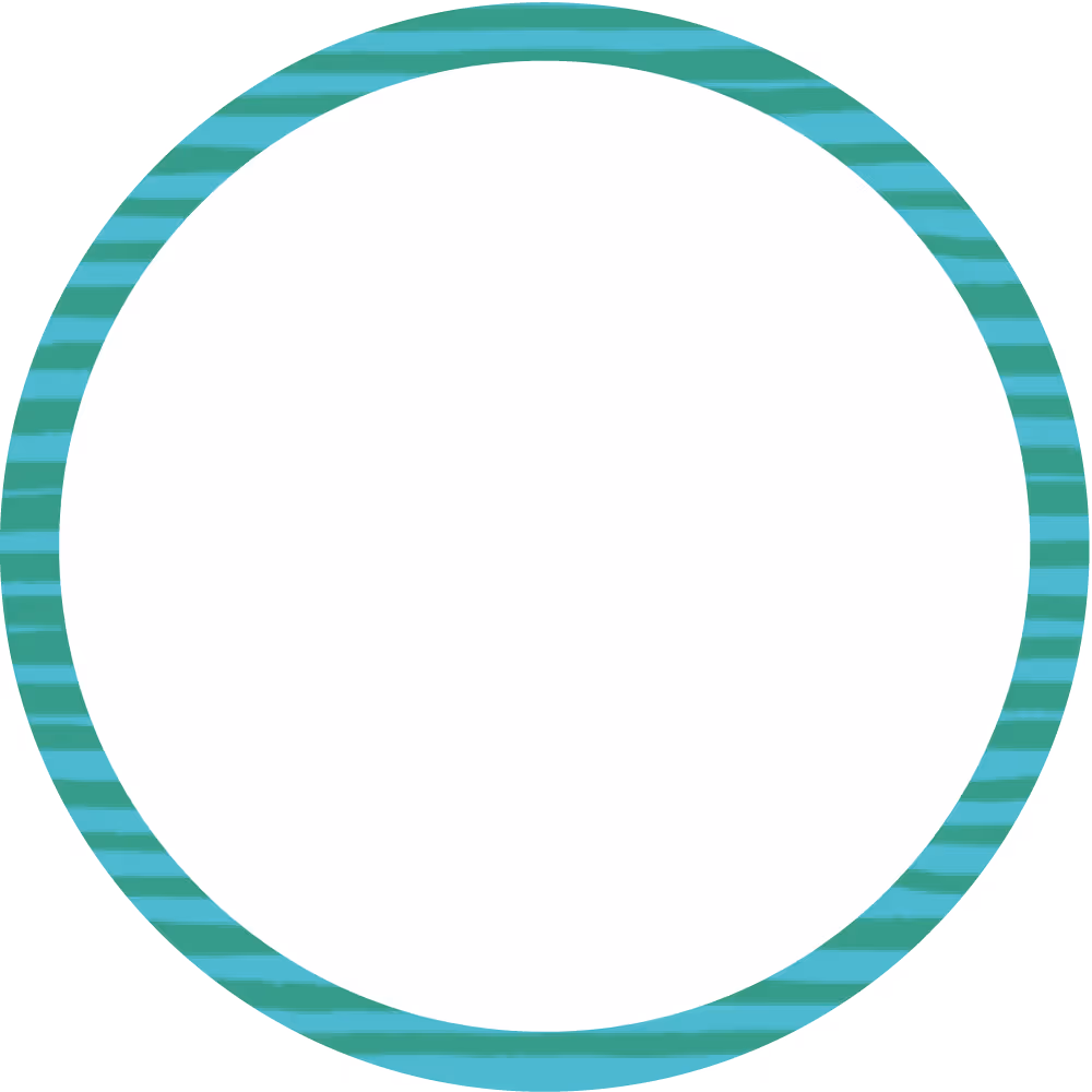 Green and blue striped outline circle