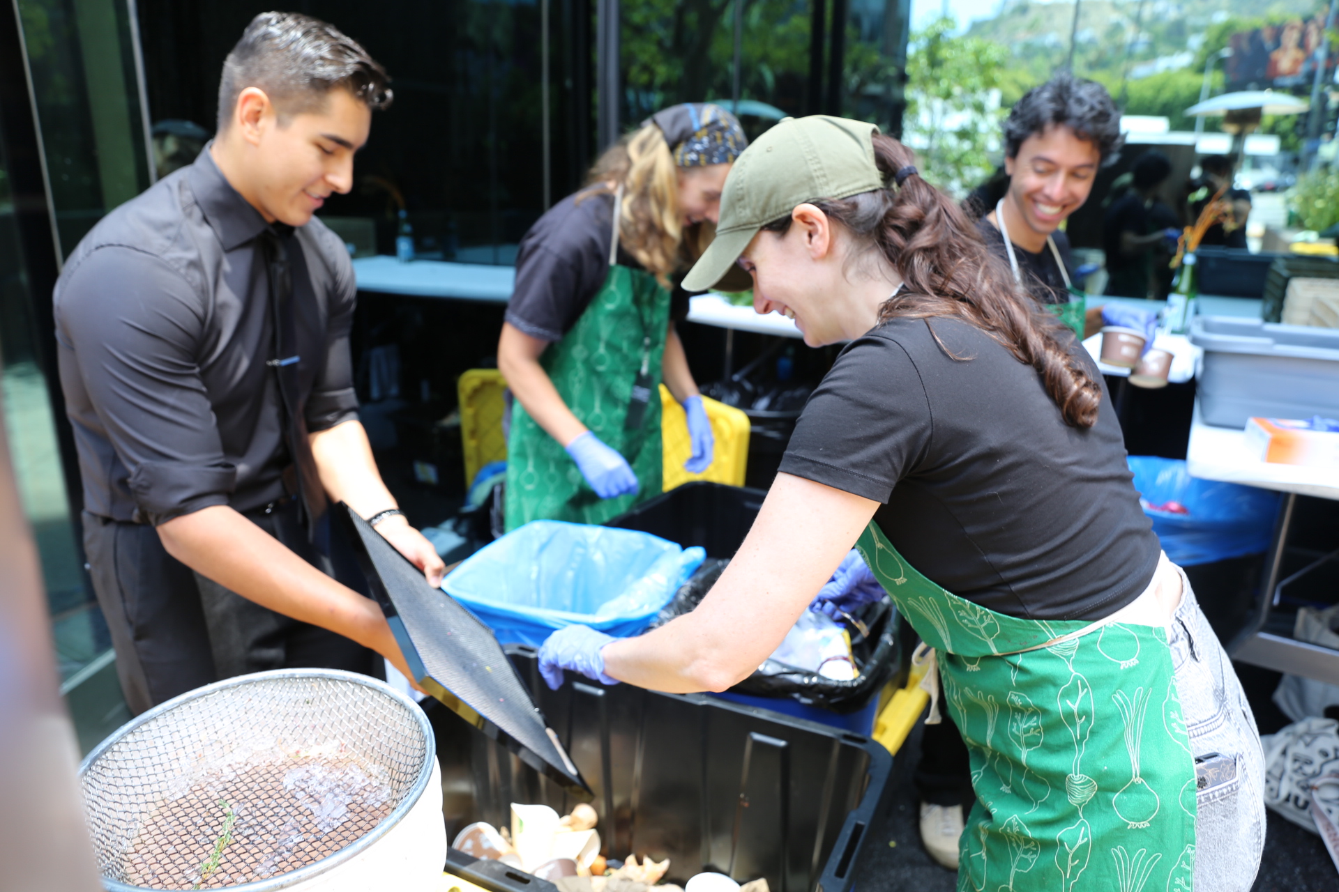 Compostable Bins in composting field