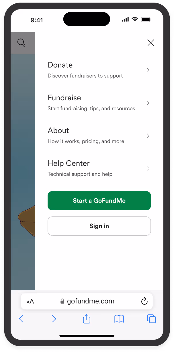 GoFundMe Navigation