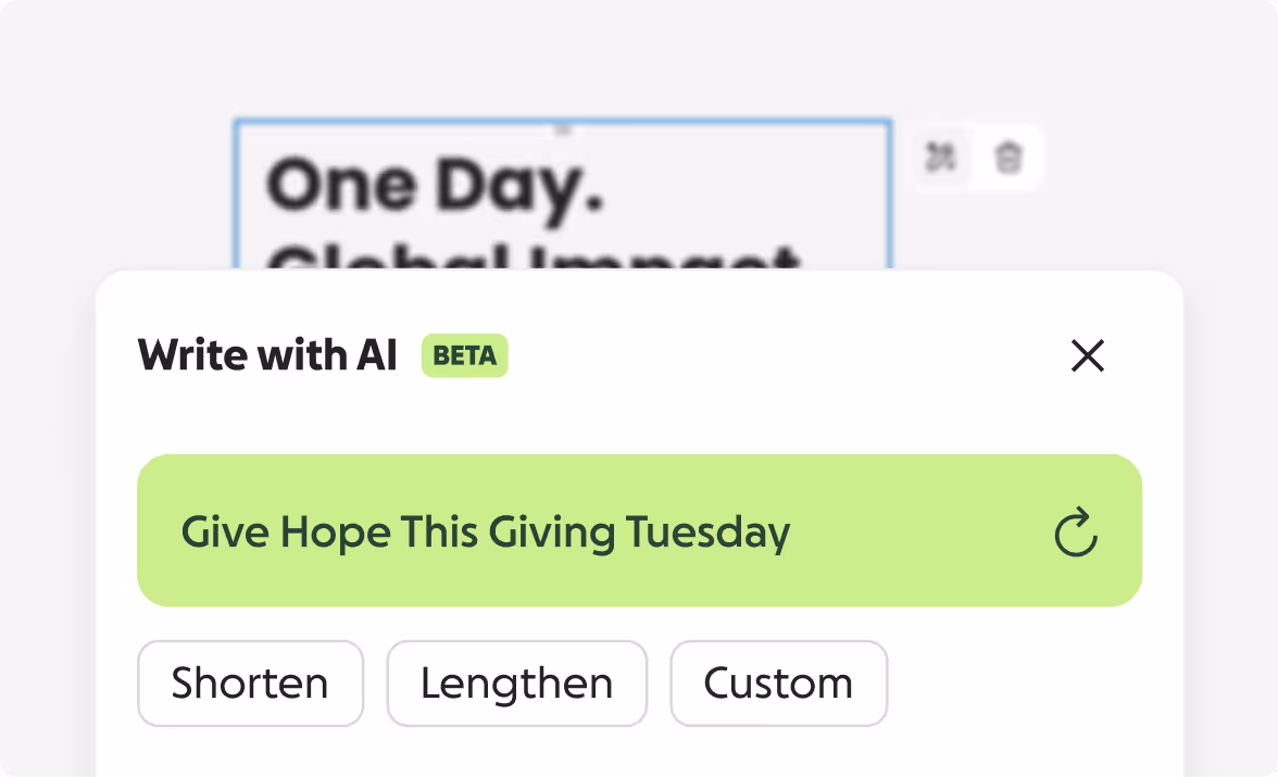 GoFundMe Pro AI writing assistant rebranded with new green colors.