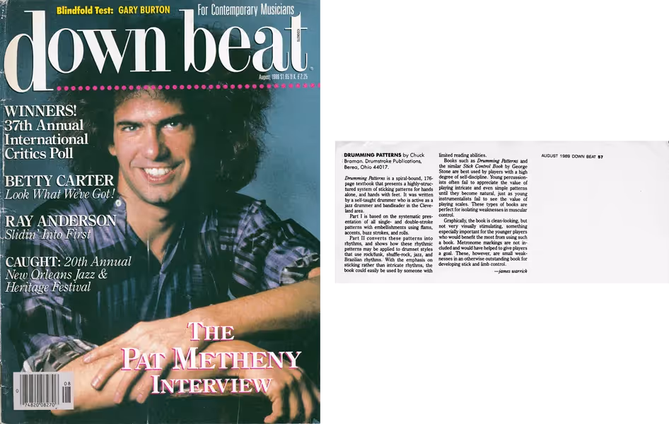 Drumming Patterns Review by Downbeat Magazine (magazine cover)