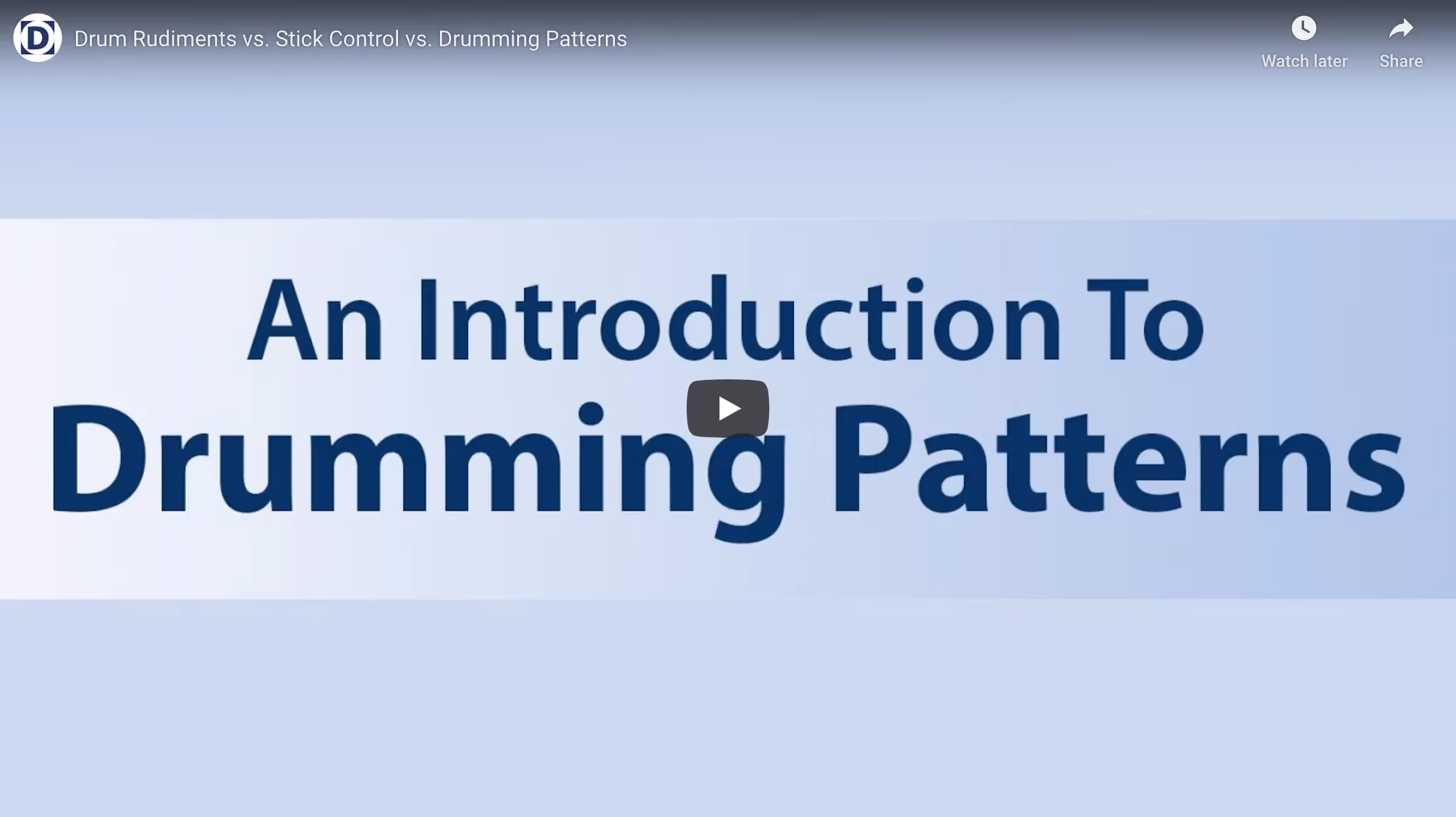 An introduction to the concepts underlying the book Drumming Patterns,.