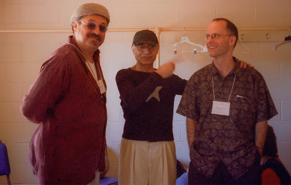 Backstage with Joe Lovano and Paul Motian, late ’90s.