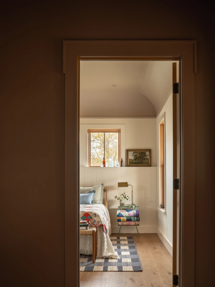 View of an open doorway into a bedroom