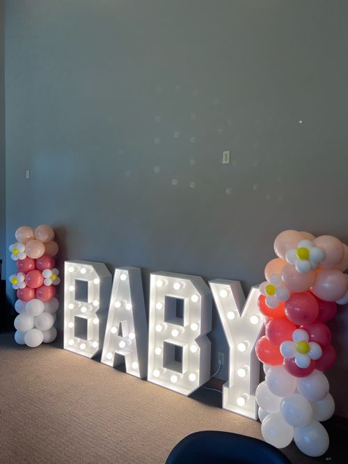 baby shower and gender reveal marquee letter rental las vegas