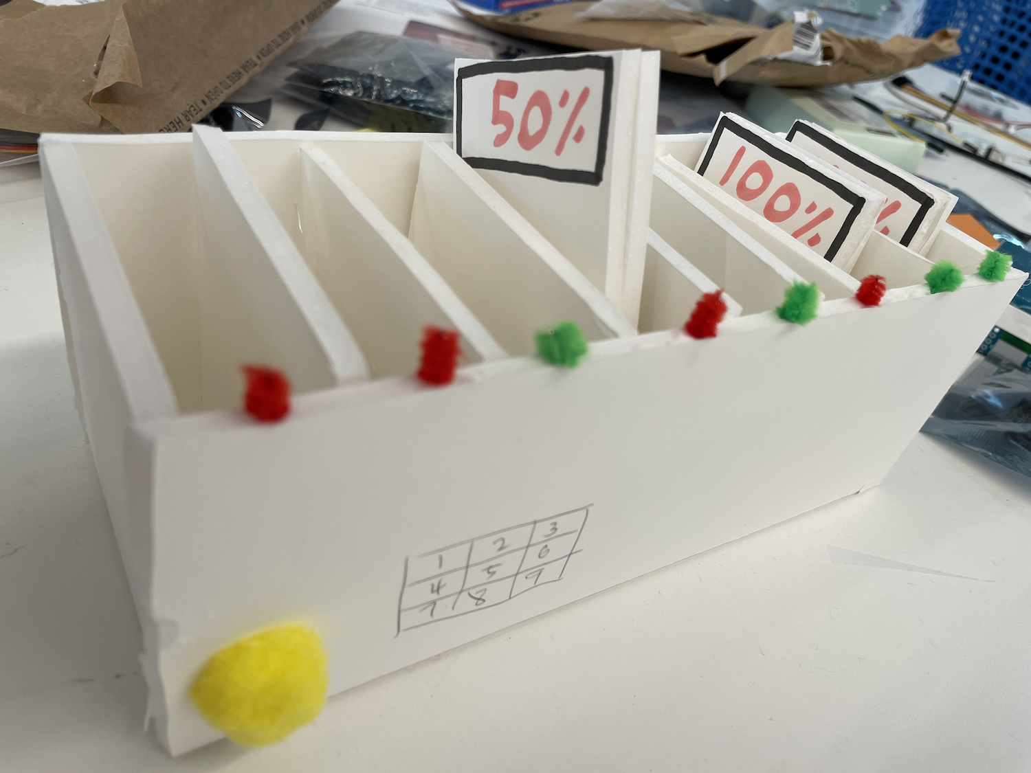 We felt the increase in visual elements would help achieve the goal of ensuring buzzers are charged.