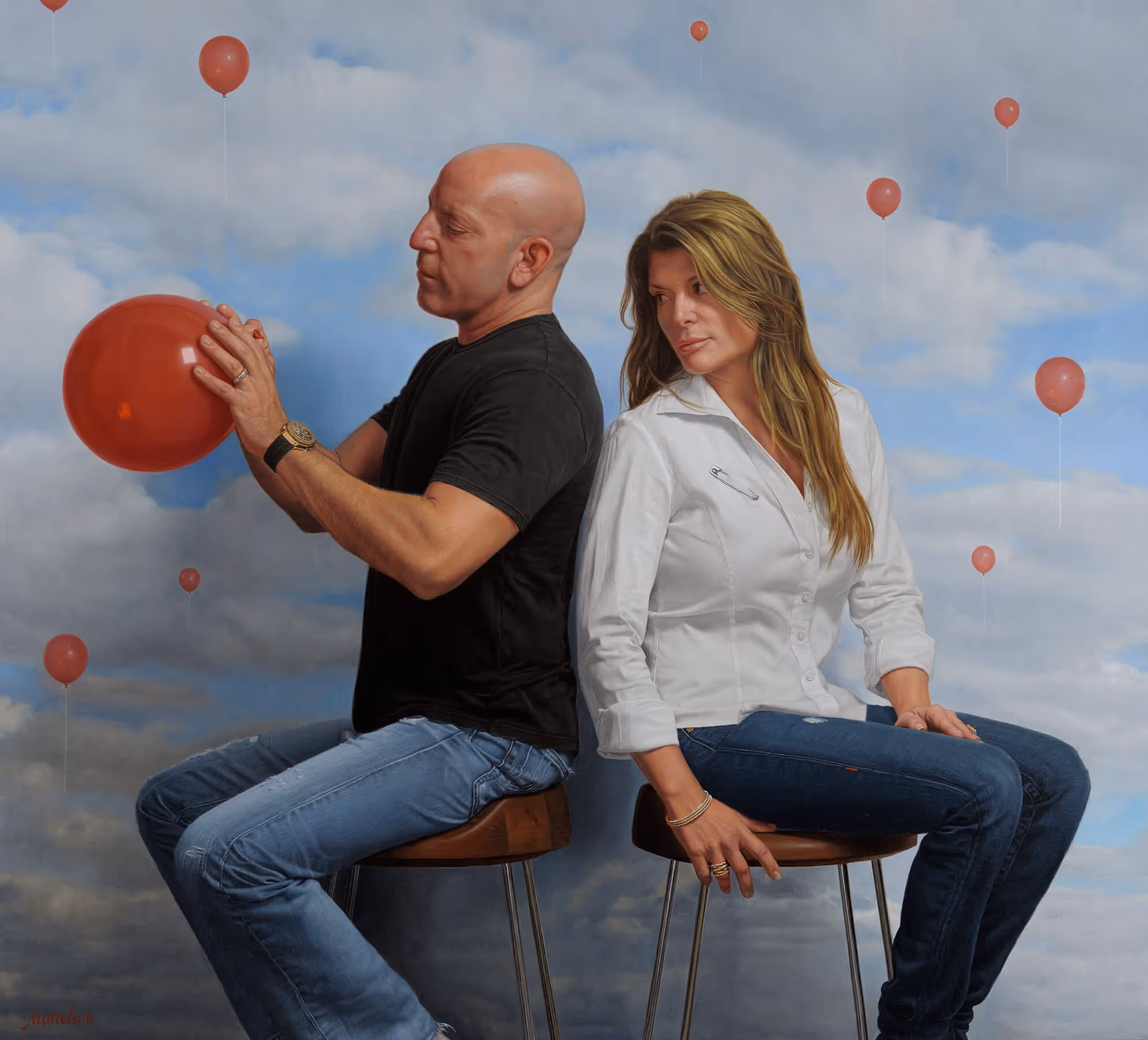 Fine Art Contemporary Oil Commission of married couple