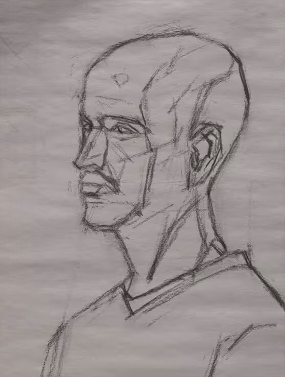 Marvin Mattelson in class demo drawing