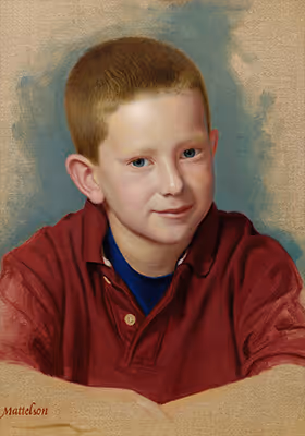 Commissioned Vignette Portrait by Marvin Mattelson