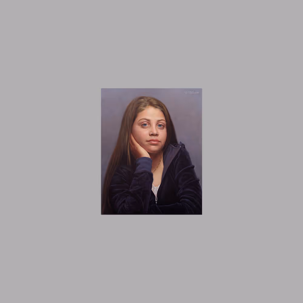 Head and Shoulders Oil Portrait by Marvin Mattelson