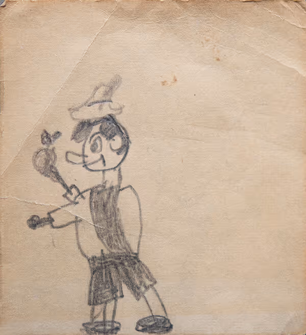 Childhood Drawing by Marvin Mattelson Portrait Artist