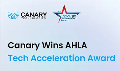 Canary named winner of the AHLA Technology Acceleration Award recognising its leadership in deploying AI across voice messaging and chat to transform hospitality.