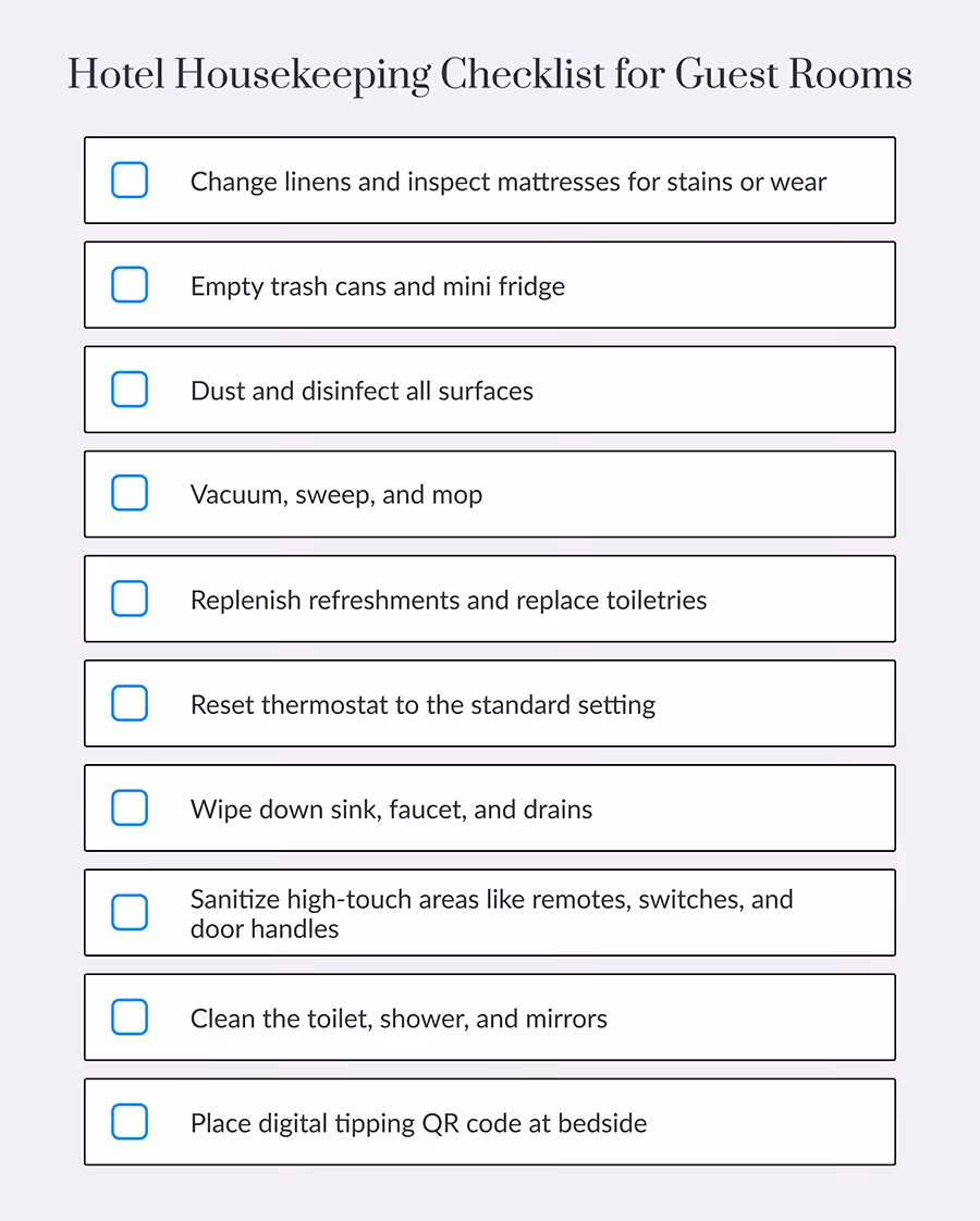 Hotel Housekeeping Checklist