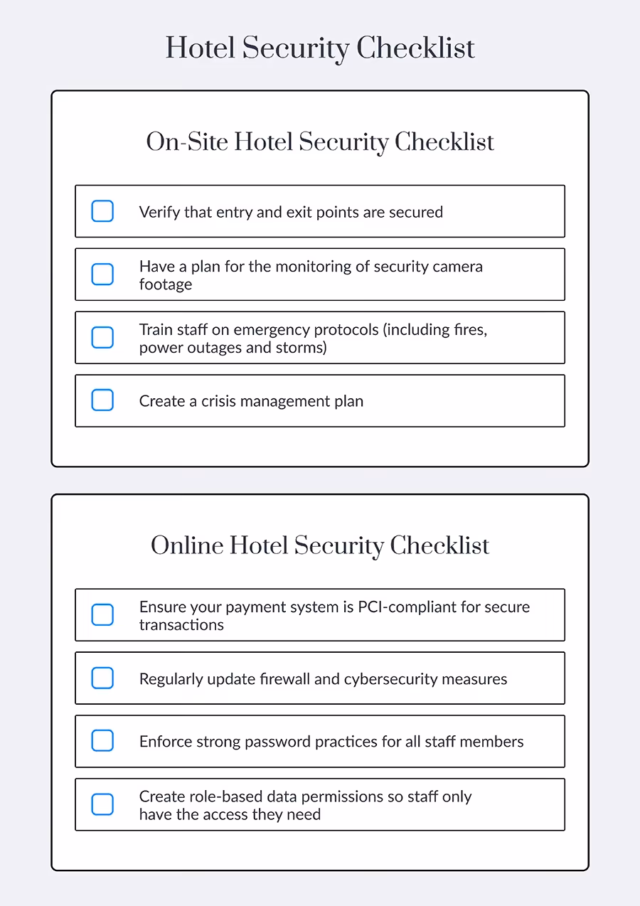 Hotel Security Checklist