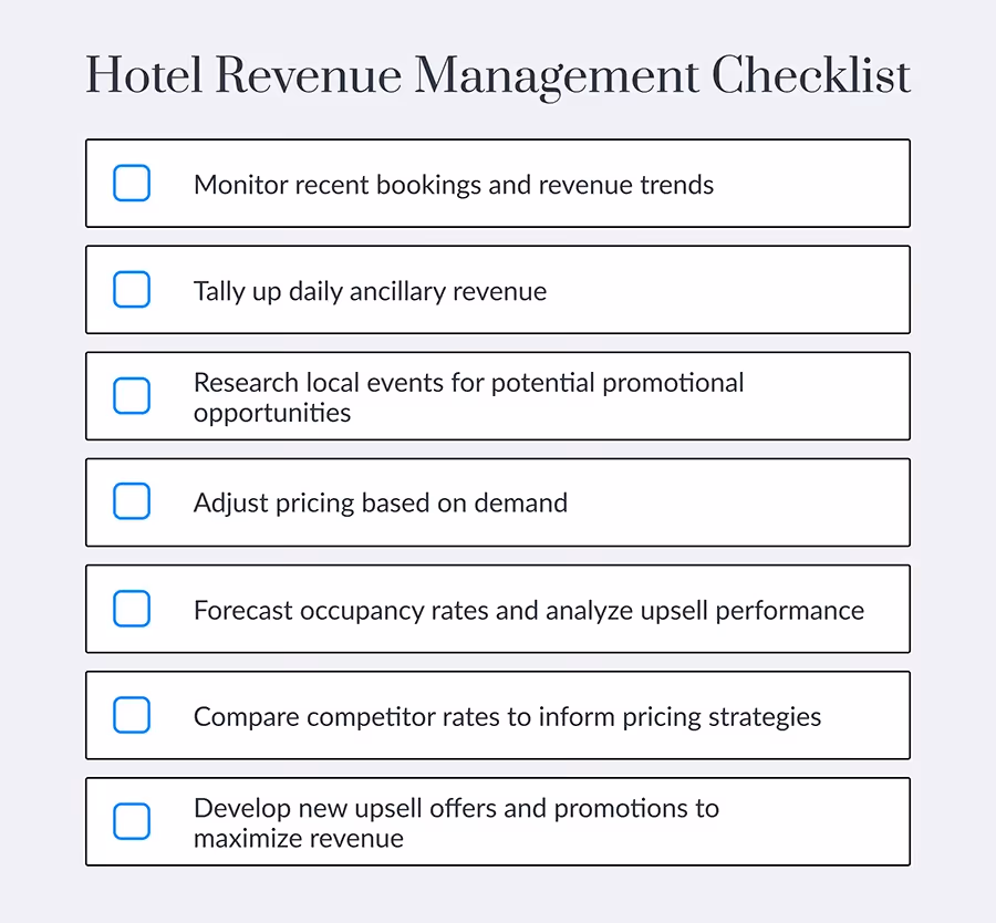 Hotel Revenue Management Checklist