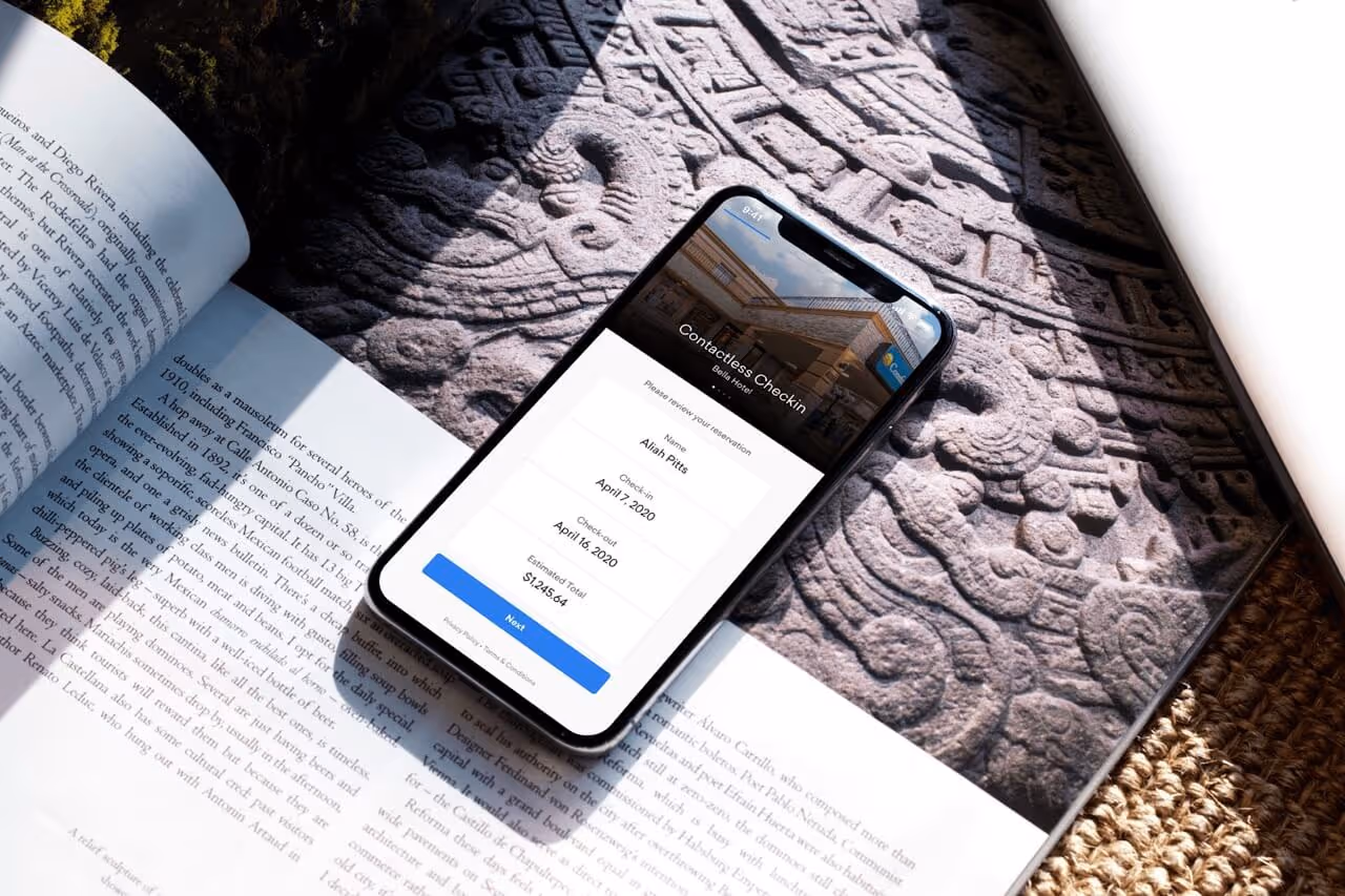 no app download is needed for mobile check in