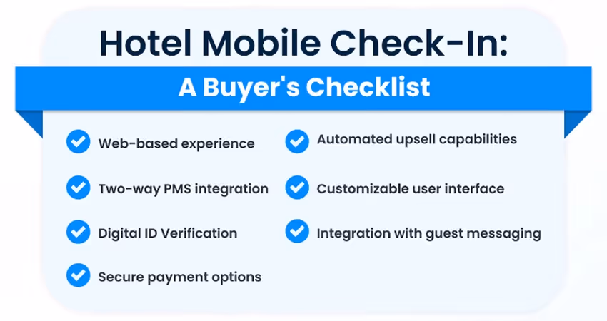 Hotel Mobile Check-in Buyer's Checklist