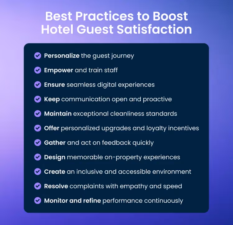 Checklist: Hotel Guest Satisfaction Best Practices