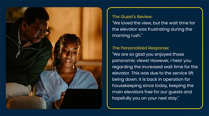 The Personal Response to Hotel Reviews