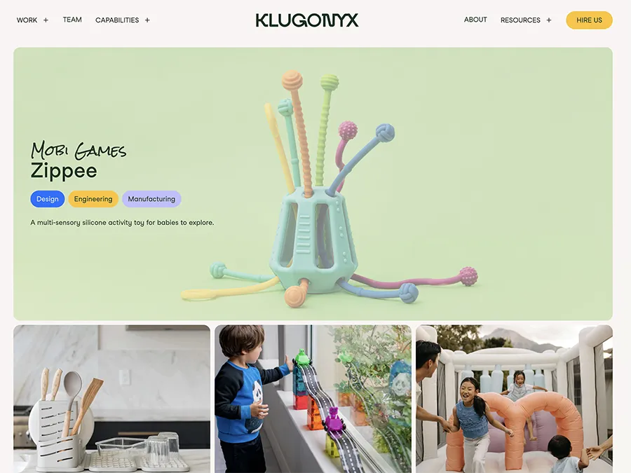 Klugonyx Work Portfolio page