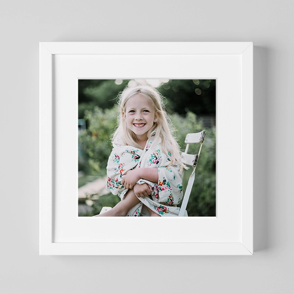 Square Framed Print with White Frame