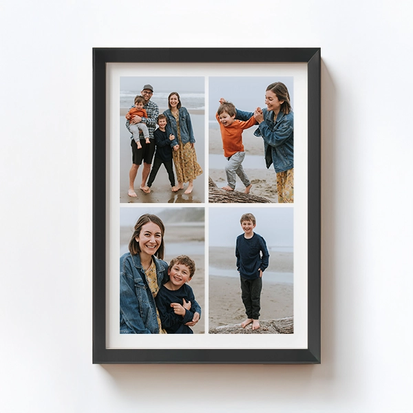 Square Framed Photo Prints On a Wall