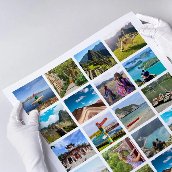 Black and white wedding photo poster displayed on a living room wall