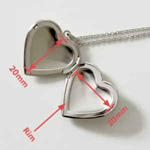 Heart shaped locket measurements