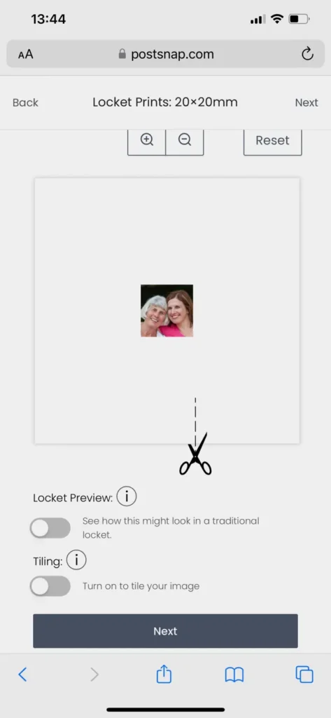 Locket photo preview on iPhone