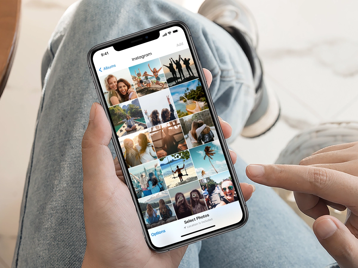 Screenshot of an Instagram feed displayed on an iPhone, showcasing a mix of lifestyle and travel posts with vibrant photos.