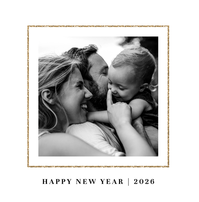 Glitter Frame Personalised New Year Card