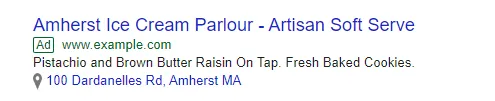 google local extensions ad