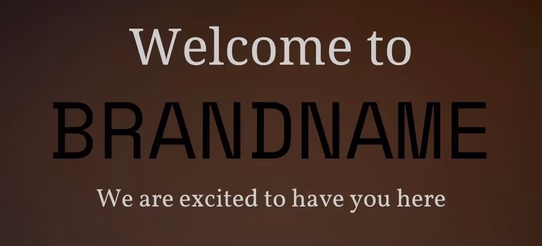 Generic welcome intro example