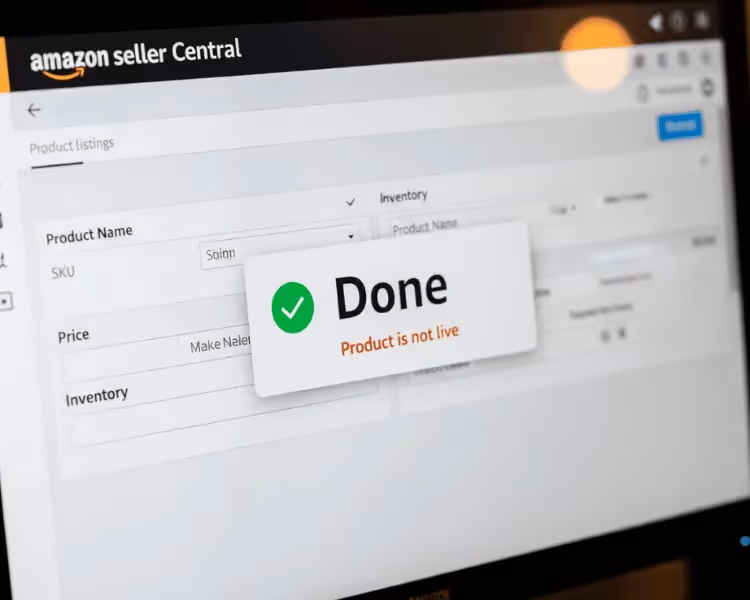 Amazon Seller Central error - Done-Product not live